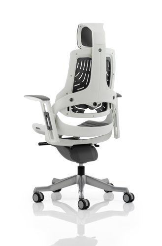 Zure Executive Chair Elastomer Gel Grey With Arms With Headrest  | County Office Supplies