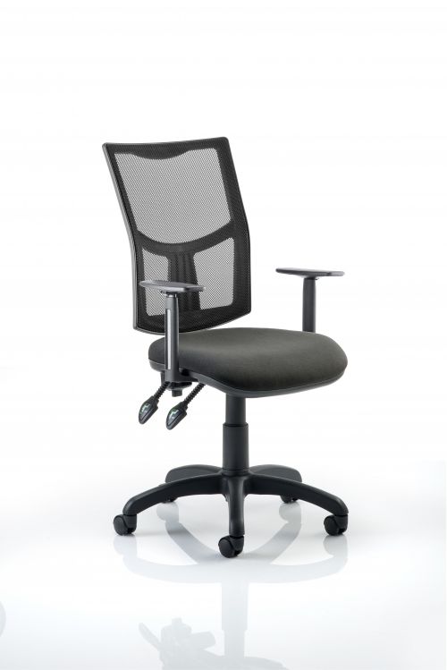 Eclipse II Lever Task Operator Chair Mesh Back With Black Seat With Height Adjustable Arms