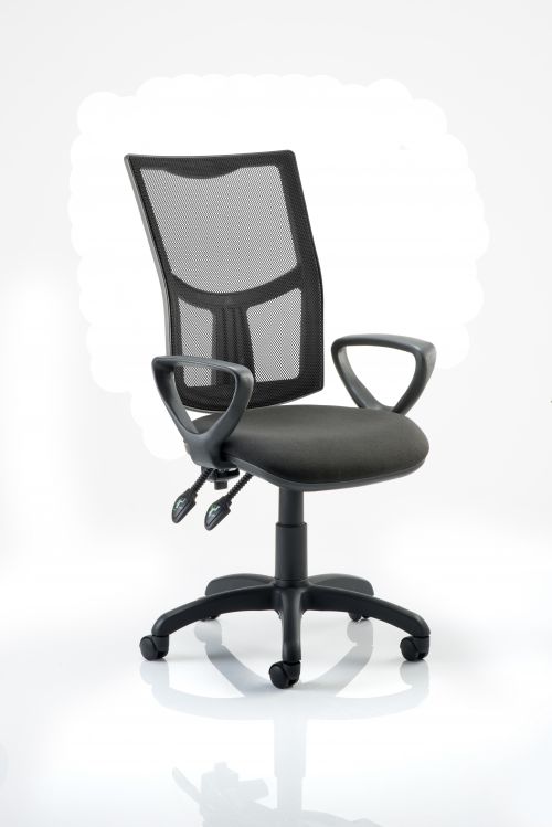 Eclipse II Lever Task Operator Chair Mesh Back With Black Seat With loop Arms