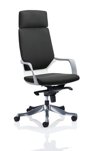 KC0226 Xenon Executive White Shell High Back Black Fabric With Headrest