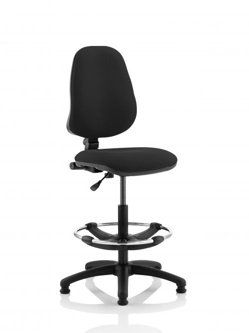 Eclipse I Lever Task Operator Chair Black With Hi Rise Draughtsman Kit