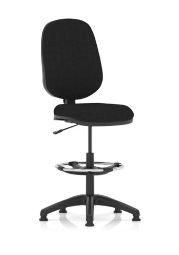 Eclipse I Lever Task Operator Chair Black With Hi Rise Draughtsman Kit