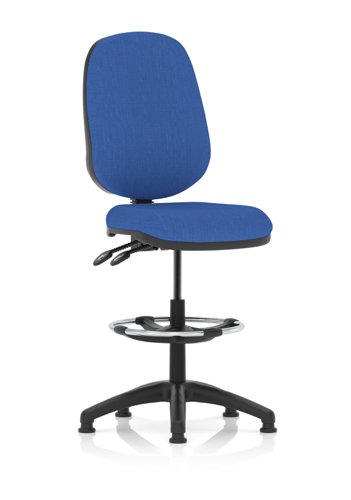 Eclipse Plus II Lever Task Operator Chair Blue With High Rise Draughtsman Kit | KC0251 | Dynamic