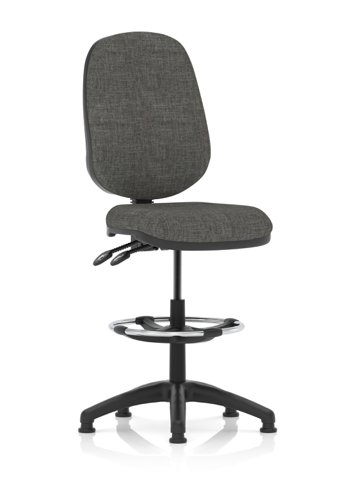 KC0252 Eclipse Plus II Lever Task Operator Chair Charcoal With High Rise Draughtsman Kit