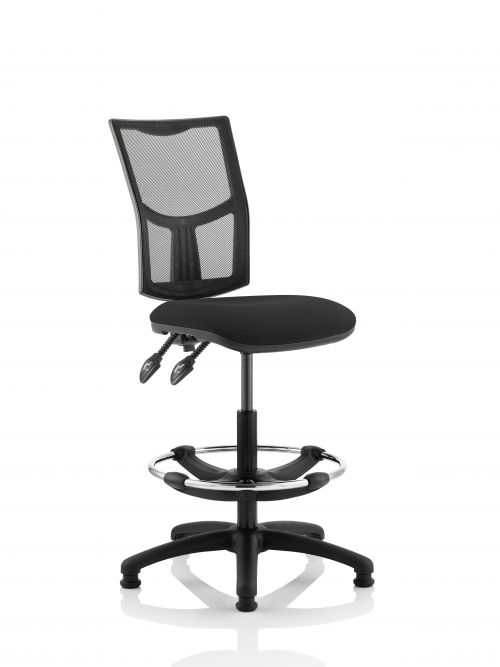 Eclipse II Lever Task Operator Chair Mesh Back With Black Seat With Hi Rise Draughtsman Kit