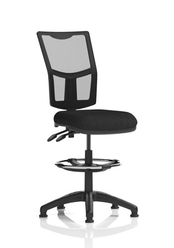 Eclipse Plus II Lever Task Operator Chair Mesh Back With High Rise Draughtsman Kit Black