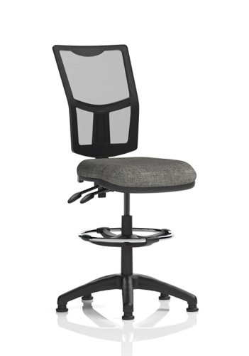 Eclipse II Lever Task Operator Chair Mesh Back With Charcoal Seat With Hi Rise Draughtsman Kit
