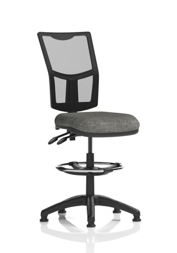 Eclipse Plus II Lever Task Operator Chair Mesh Back With High Rise Draughtsman Kit Charcoal