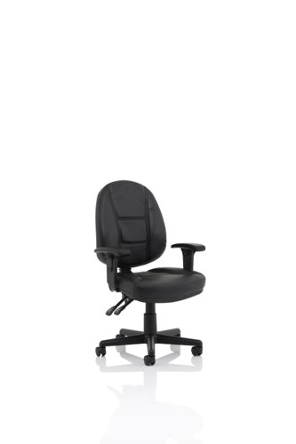 Jackson Black Leather Chair with Height Adjustable Arms KC0284 Office Chairs 60092DY