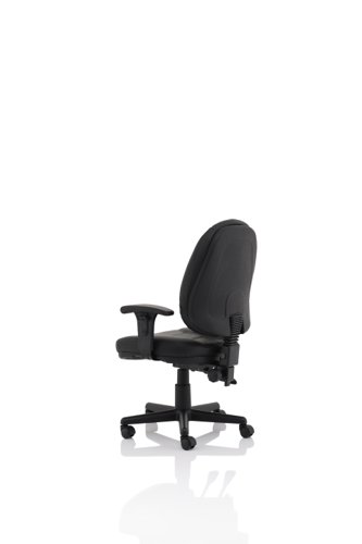 KC0284 Jackson Black Leather High Back Executive Chair with Height Adjustable Arms