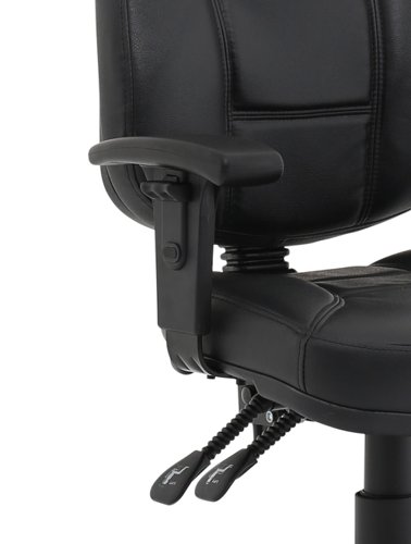 Jackson Black Leather Chair with Height Adjustable Arms KC0284 Dynamic