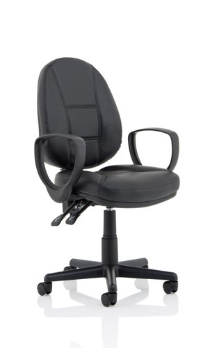 Jackson Black Leather Chair with Loop Arms KC0292 Office Chairs 60099DY
