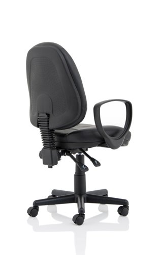 Jackson Black Leather Chair with Loop Arms KC0292 Dynamic