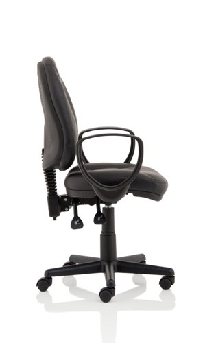 Jackson Black Leather Chair with Loop Arms KC0292