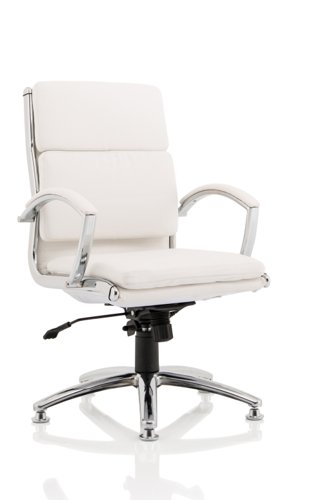Classic Executive Medium Back Chair White with Chrome Glides KC0293  82181DY