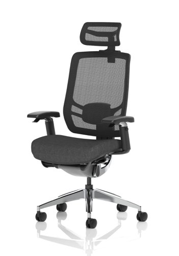 Ergo Click Mesh Back With Headrest Black Fabric Seat