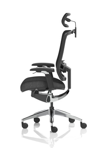 Ergo Click Mesh Back With Headrest Black Fabric Seat | KC0296 | Dynamic