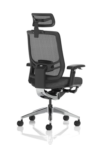 Ergo Click Mesh Back With Headrest Black Fabric Seat | KC0296 | Dynamic