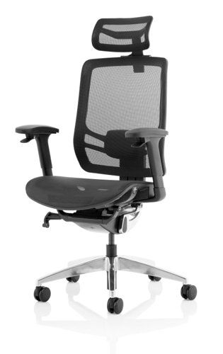 Ergo Click Chair Black Mesh Seat Black Mesh Back with Headrest KC0297