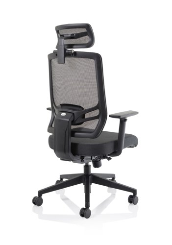 Ergo Twist Chair Black Fabric Seat Mesh Back with Headrest KC0298