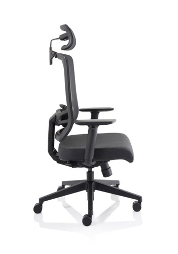 59581DY - Ergo Twist Chair Black Fabric Seat Mesh Back with Headrest KC0298
