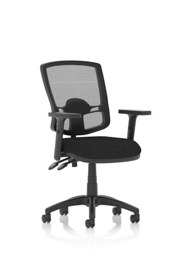 KC0301 Eclipse Plus II Lever Task Operator Chair Mesh Back Deluxe With Black Seat With Height Adjustable Arms