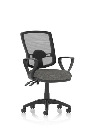 Eclipse Plus II Lever Task Operator Chair Deluxe Mesh Back With Loop Arms Charcoal