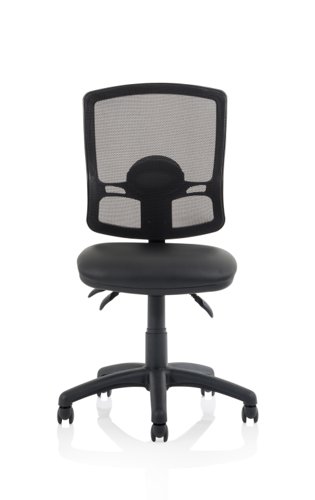 82202DY - Eclipse Plus 3 Deluxe Mesh Back Chair Black with Soft Bonded Leather Seat KC0425