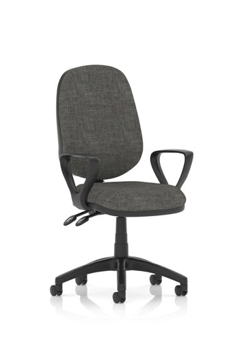 Luna II Lever Task Operator Chair Charcoal With Loop Arms