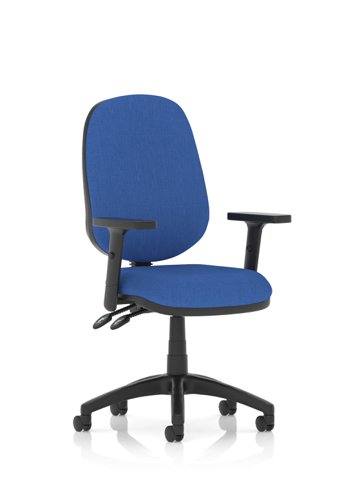 Luna II Lever Task Operator Chair Blue With Height Adjustable Arms