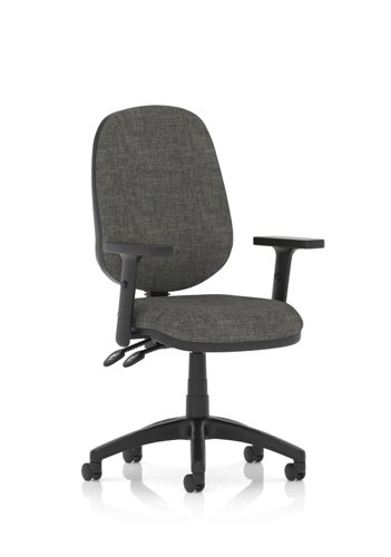 Luna II Lever Task Operator Chair Charcoal With Height Adjustable Arms