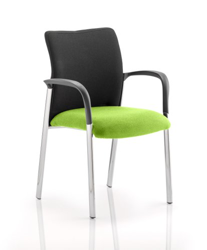 KCUP0026 Academy Black Fabric Back Bespoke Colour Seat With Arms Myrrh Green
