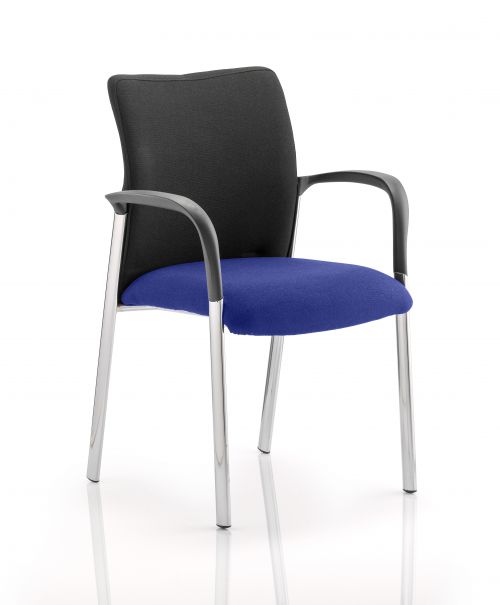 Academy Black Fabric Back Bespoke Colour Seat With Arms Stevia Blue