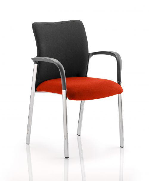 Academy Black Fabric Back Bespoke Colour Seat With Arms Tabasco Red