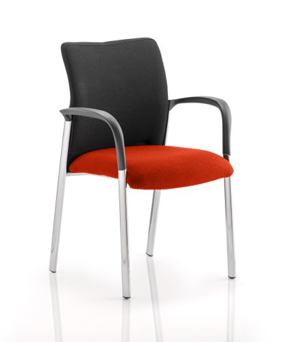 KCUP0028 Academy Black Fabric Back Bespoke Colour Seat With Arms Tabasco Orange
