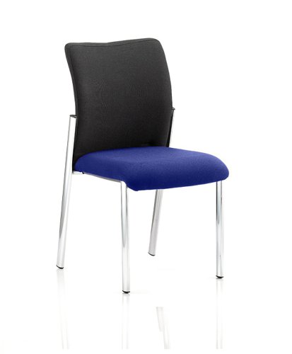 Academy Black Fabric Back Bespoke Colour Seat Without Arms Admiral Blue