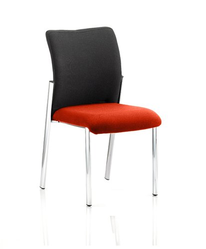 KCUP0044 Academy Black Fabric Back Bespoke Colour Seat Without Arms Tabasco Orange