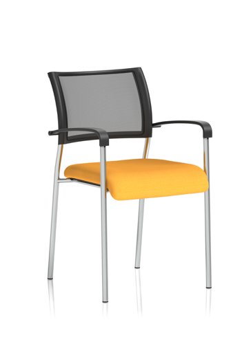 Brunswick Bespoke Colour Seat Chrome Frame Senna Yellow Visitors Chairs KCUP0077