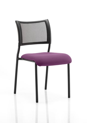 Brunswick No Arm Bespoke Colour Seat Black Frame Tansy Purple Visitors Chairs KCUP0088