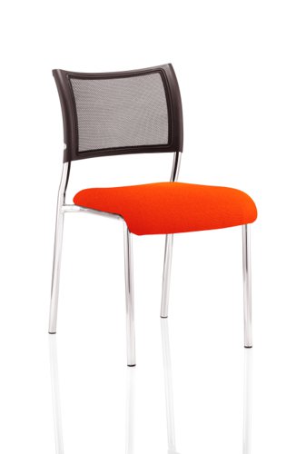 Brunswick No Arm Bespoke Colour Seat Chrome Frame Tabasco Orange Visitors Chairs KCUP0092