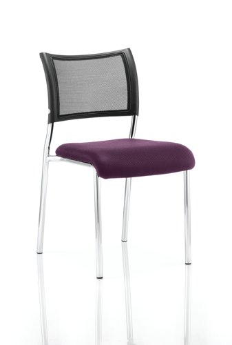 Brunswick No Arm Bespoke Colour Seat Chrome Frame Tansy Purple Visitors Chairs KCUP0096