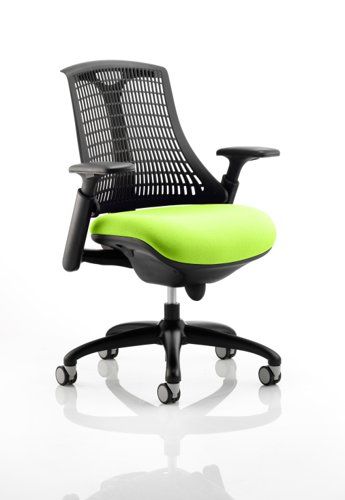 KCUP0282 Flex Task Operator Chair Black Frame Black Back Bespoke Colour Seat Myrrh Green