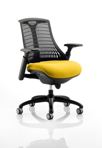KCUP0285 Flex Task Operator Chair Black Frame Black Back Bespoke Colour Seat Senna Yellow