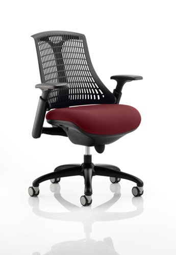 Flex Task Operator Chair Black Frame Black Back Bespoke Colour Seat Ginseng Chilli Dynamic