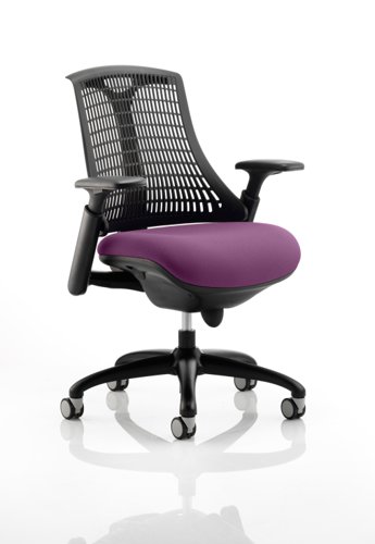 Flex Task Operator Chair Black Frame Black Back Bespoke Colour Seat Purple