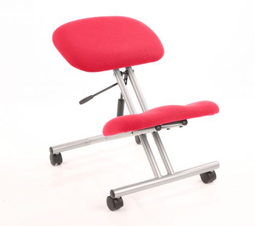 Kneeling Stool Silver Frame Bespoke Colour Bergamot Cherry