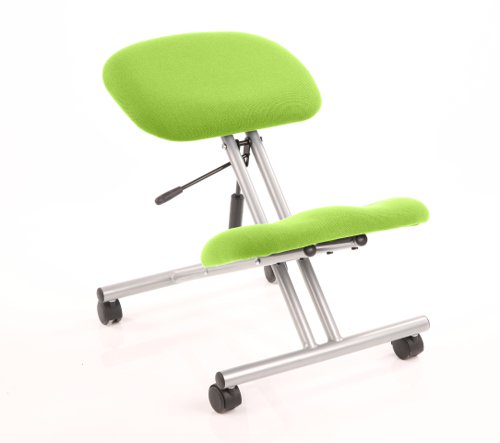 Kneeling Stool Silver Frame Bespoke Colour Myrrh Green