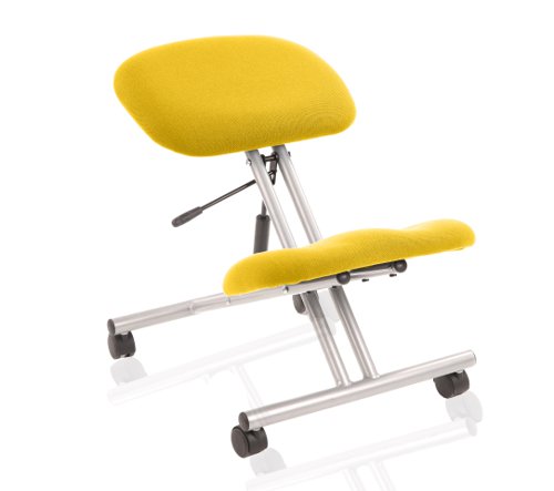 Kneeling Stool Silver Frame Bespoke Colour Senna Yellow