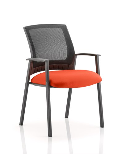 Metro Visitor Chair Bespoke Colour Seat Tabasco Orange Visitors Chairs KCUP0404