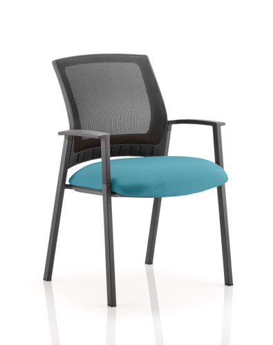 Metro Visitor Chair Bespoke Colour Seat Maringa Teal Visitors Chairs KCUP0407